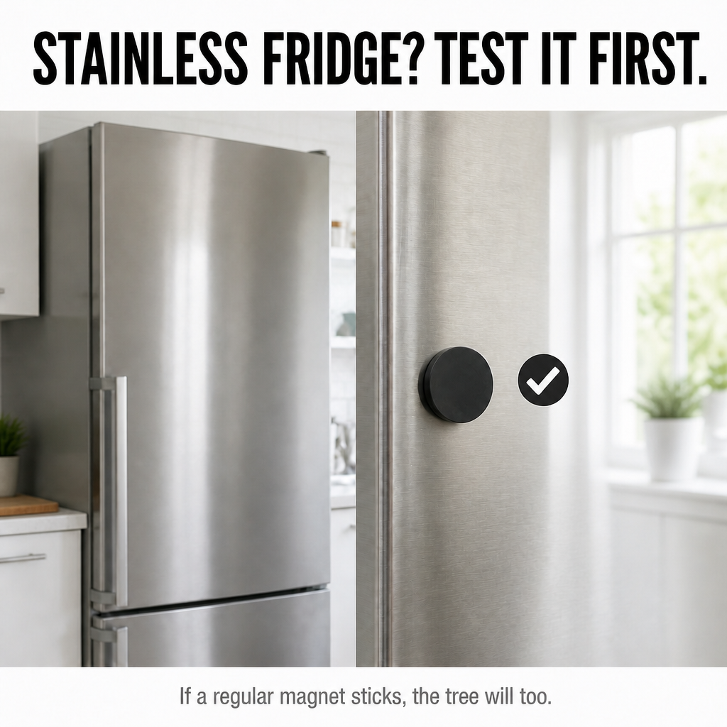 Test your stainless fridge with a magnet first