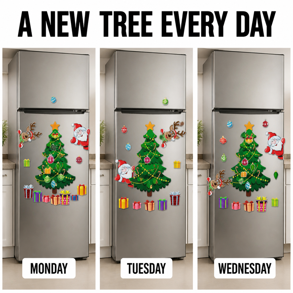 WAS Fridge Tree redecorated differently each day