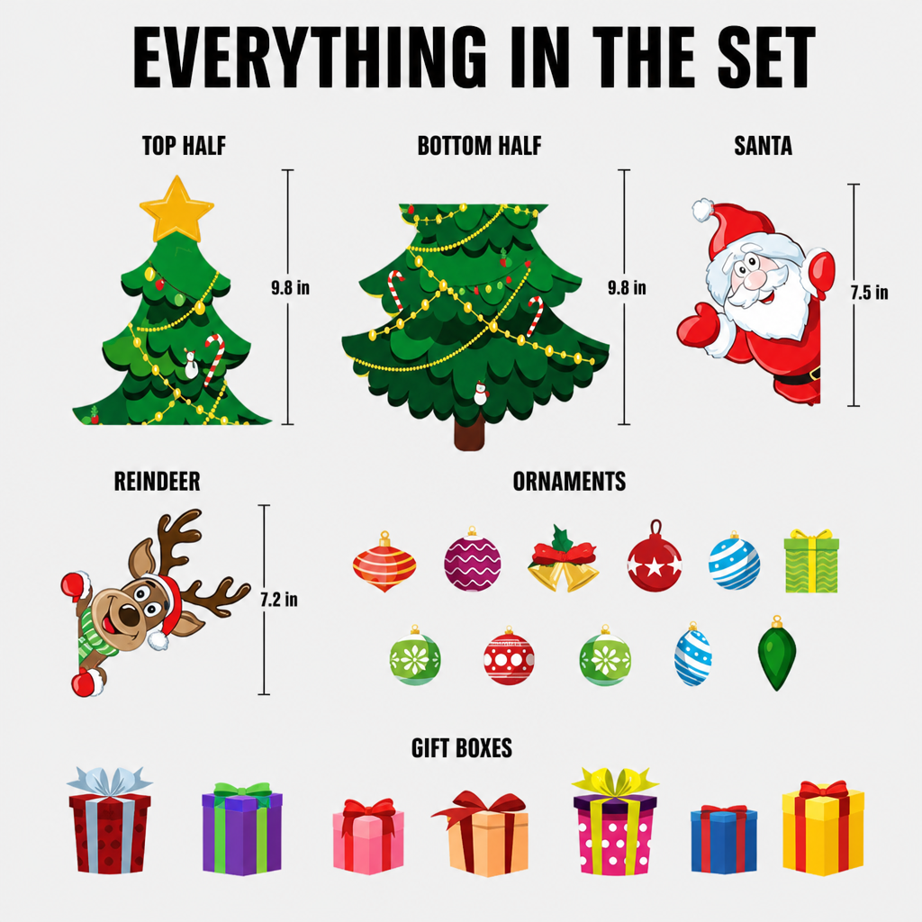 All pieces included in the WAS Fridge Tree set